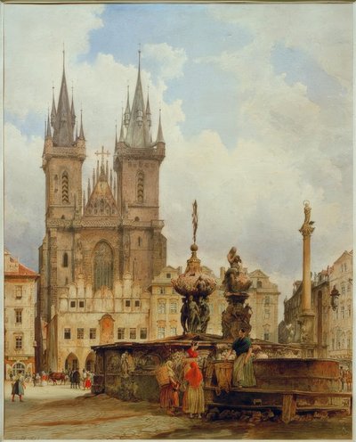 The Teyn Church in Prague by Rudolf von Alt